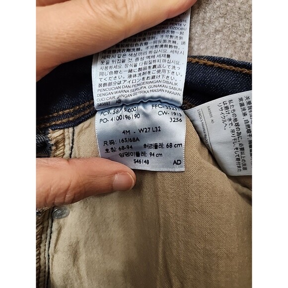 Levis Perfectly Slimming 512 Straight Leg Jeans Womens 4 Blue Dark Wash Stretch - Picture 8 of 9